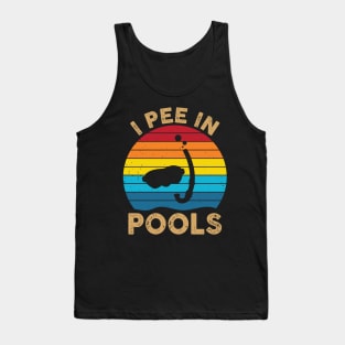 Retro Pools Lovers I Pee in Pools Sunglasses Funny Sarcastic Tank Top